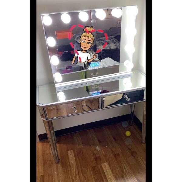 Shop Costway 2 Drawer Mirrored Vanity Make Up Desk Console Dressing