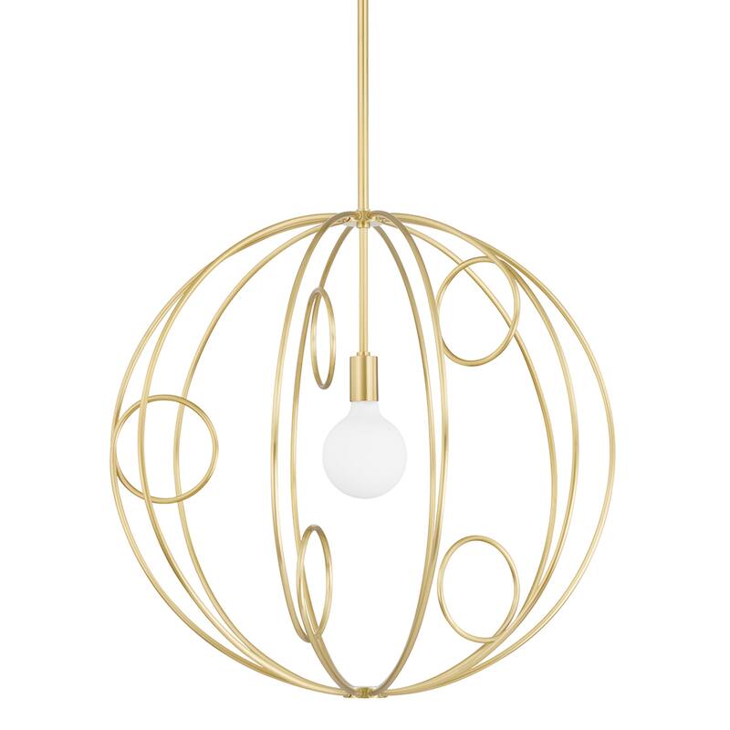 Mitzi by Hudson Valley Alanis 1-light LED Pendant - Aged Brass