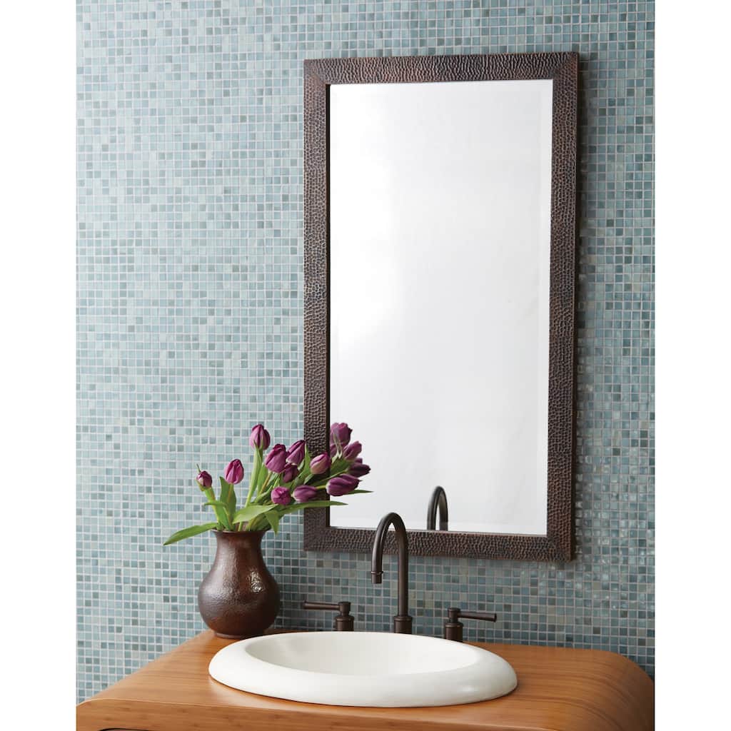 Milano Hand Hammered Copper Medium Rectangle Mirror - 40" x 28"