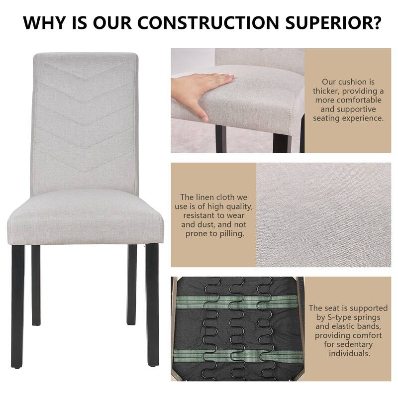 VECELO Upholstered Dining Chairs Set of 2/4/6 Parson Classic Upholstered Dining Chair Modern Parson Chairs