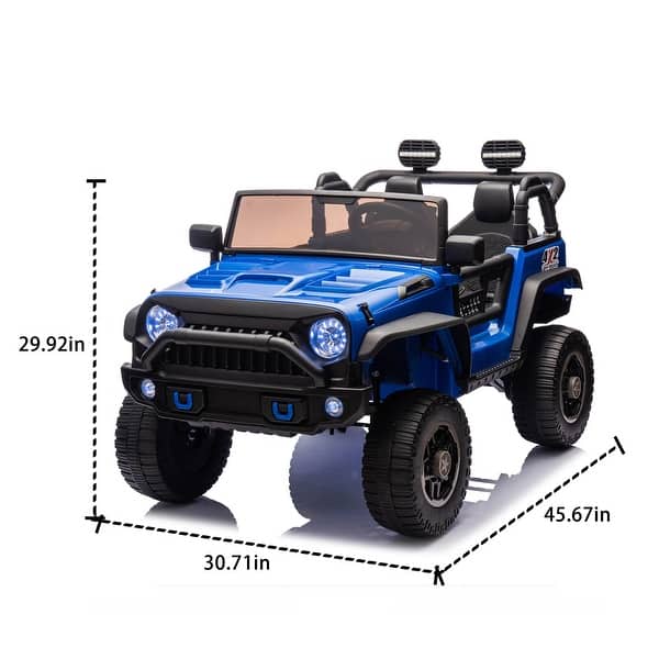 dimension image slide 2 of 3, Kids Dual Speed Ride-On Car with Bluetooth Remote, Shock Absorbers & Fun Music