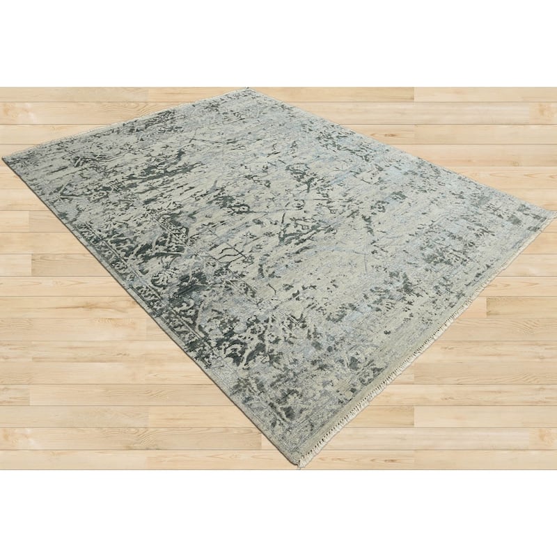 LoomBloom Beige Transitional Turkish Oushak Wool Oriental Area Rug - 7' 8'' x 9' 10''