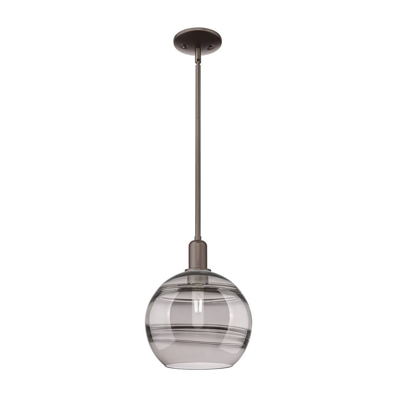 Innovations Lighting Endless Possibilities Arcadia - Rochester - 1 Light 10" Stem Hung Mini Pendant - Oil Rubbed Bronze/Light Smoke