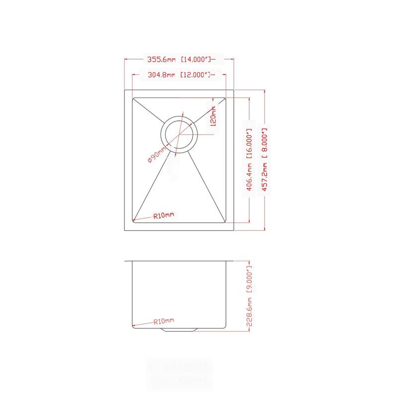 Undermount 16 Gauge Single Bowl Stainless Steel Kitchen Sink in Brushed Nickel