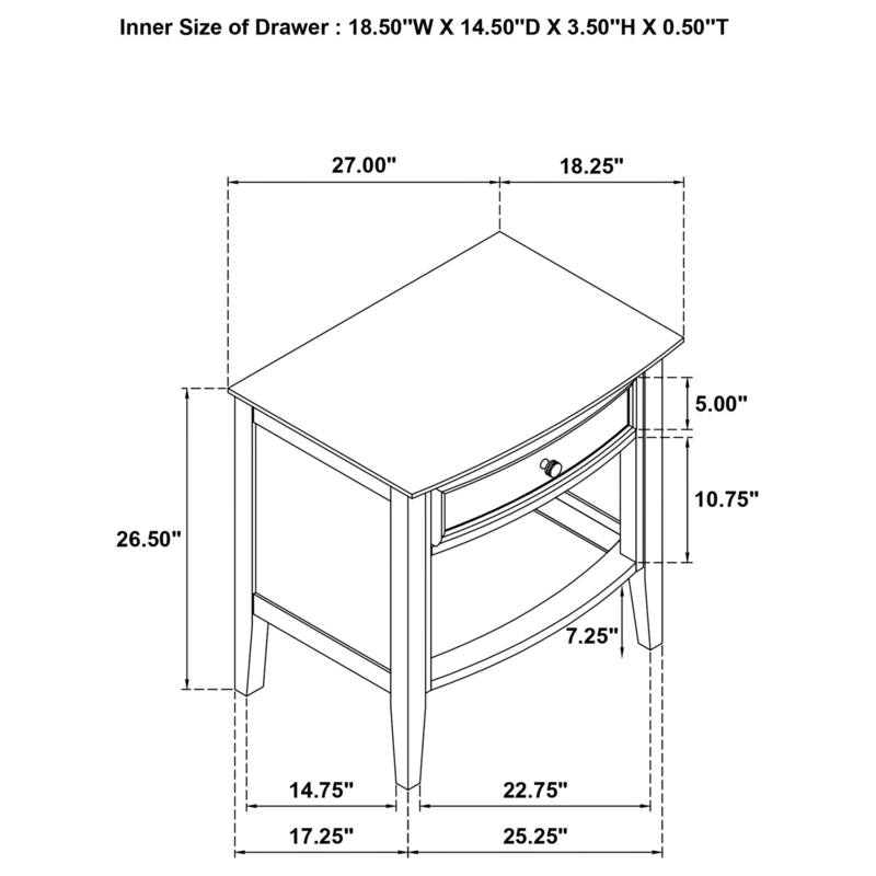 White 1-Drawer Nightstand with Natural Rattan Accents, Felt Lining and Open Shelf for Coastal Modern Style