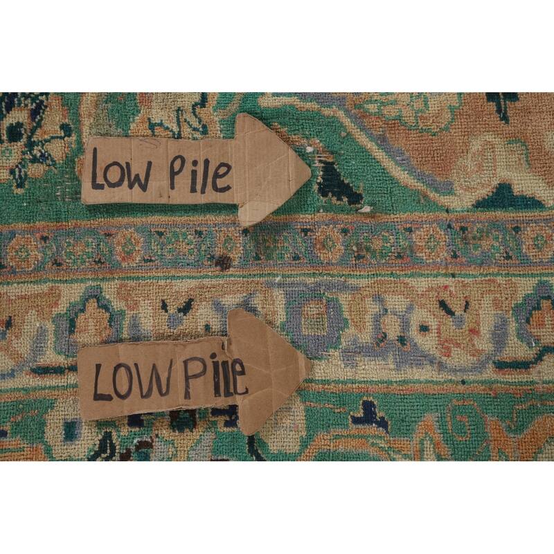 Hand Knotted Oriental 100% Wool Carpet Traditional Floral Coral Mashad Area Rug - 11' 3'' X 8' 11''