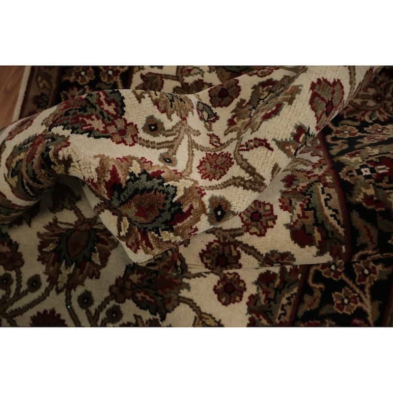 Hand Knotted Oriental 100% Wool Carpet Traditional All-Over Beige & Ivories Agra Area Rug - 6' 1'' X 4' 2''