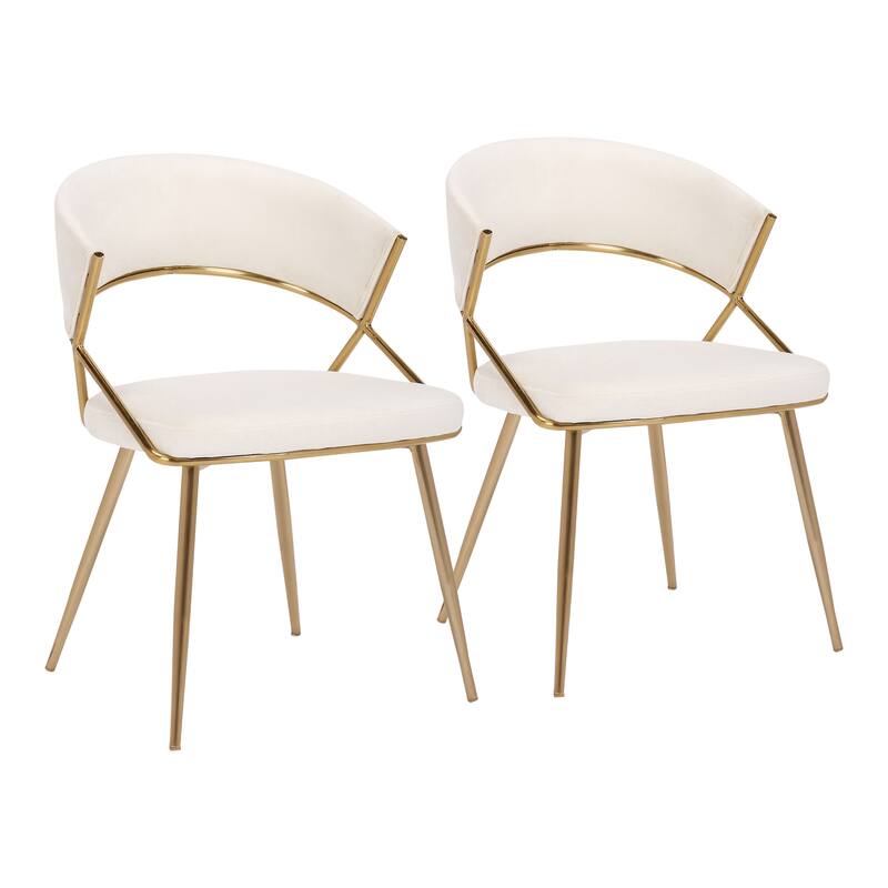 Silver Orchid Tatyana Gold Upholstered Dining Chair (Set of 2)