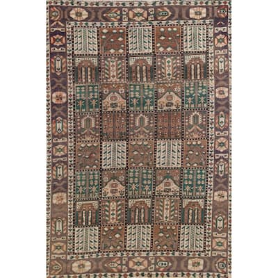 Distressed Bakhtiari Persian Vintage Area Rug Handmade Wool Carpet - 6'8"x 9'9"