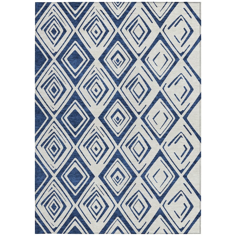 HomeRoots Geometric Transitional Rectangle Outdoor Rug