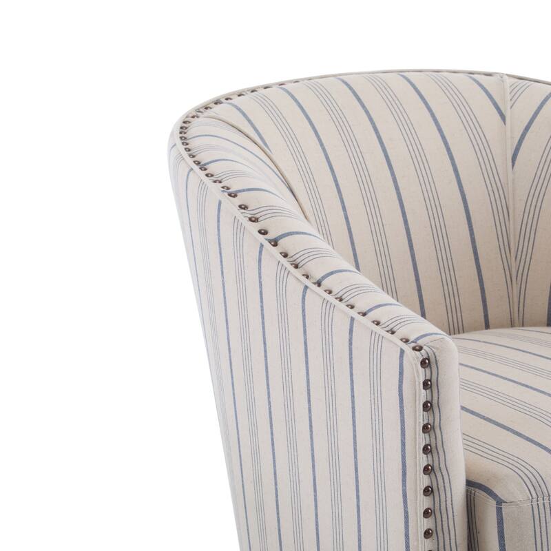 Upholstered Stripe Barrel Chair