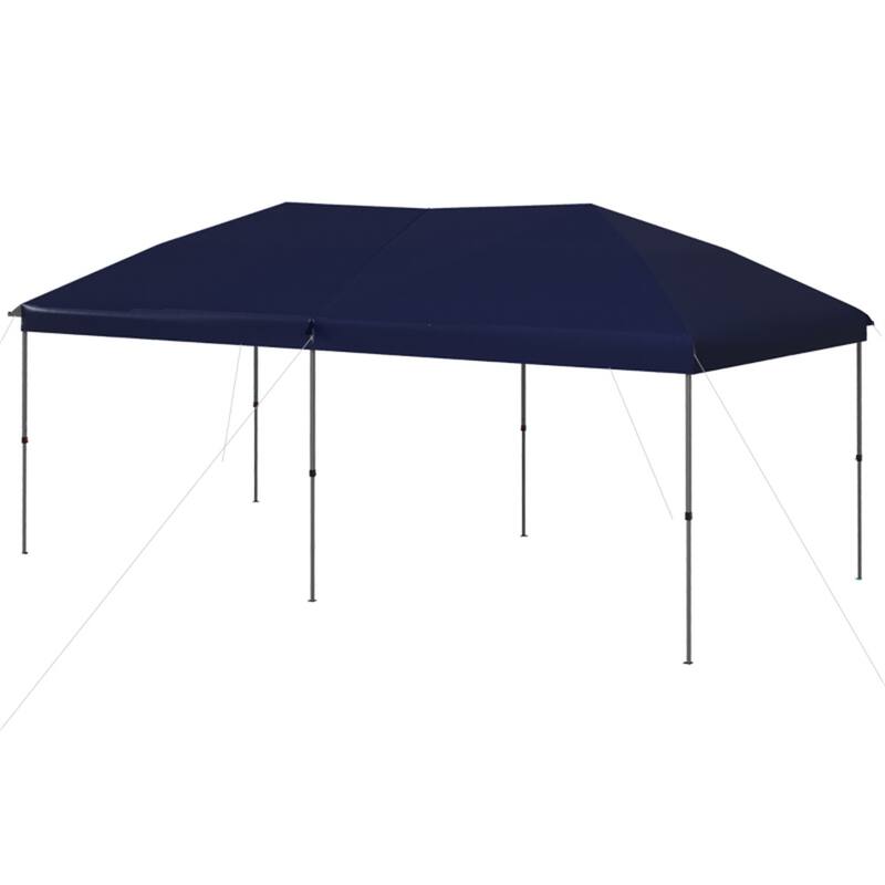 Pop-Up Canopy Tent with Steel Frame and Adjustable Slant Legs - 230.25” L x 116.25” W x 106.25” H - Blue