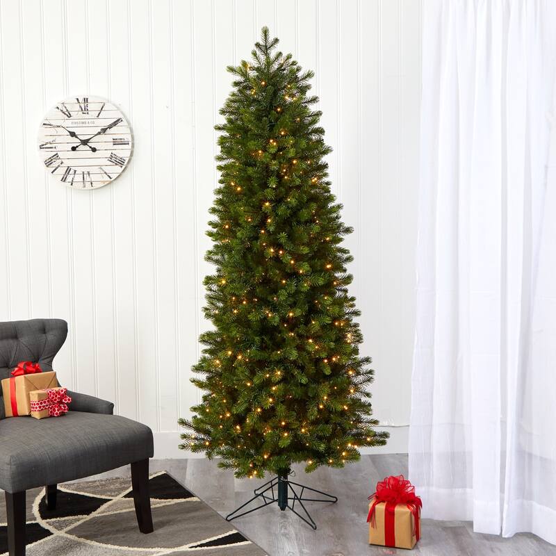 6.5' Pre-Lit Colorado Spruce Artificial Christmas Tree, Warm White LED Lights - 6.5 Foot