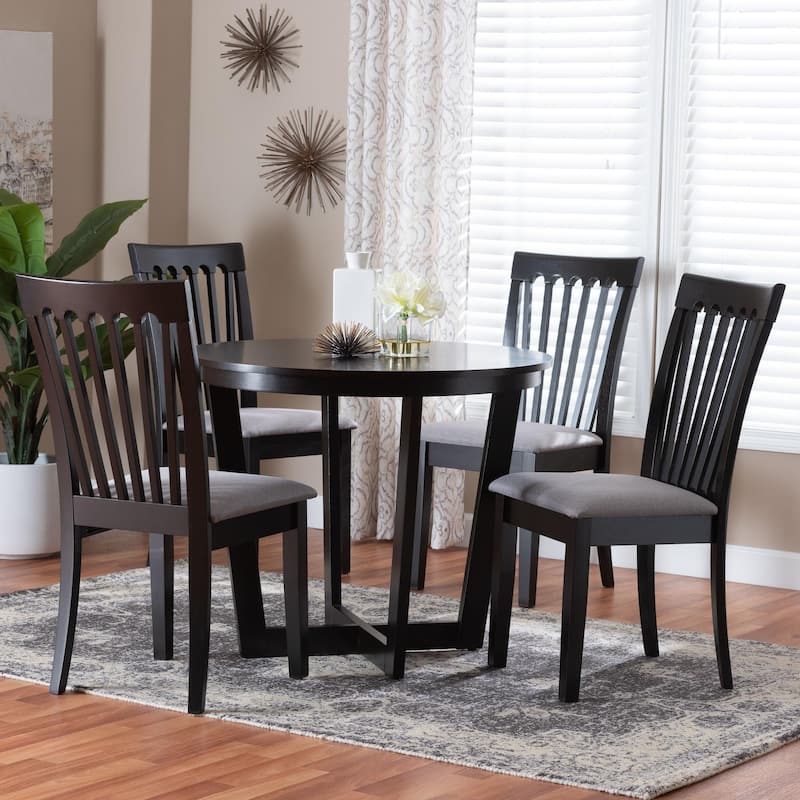 Nellie Modern Fabric and Wood 5-Piece Dining Set