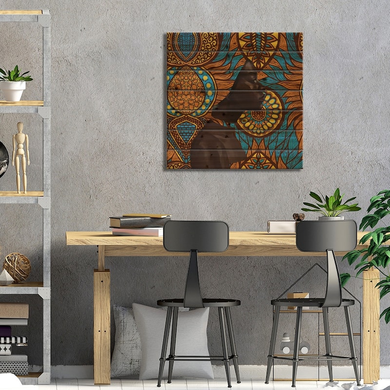 Wax Series Print On Wood by Adekunle Adeleke - Multi-Color