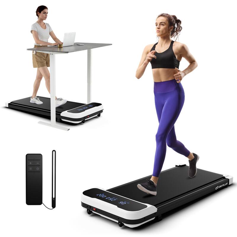 Goplus 2.5HP Under Desk Treadmill for Home and Office Remote Control - See Details - White