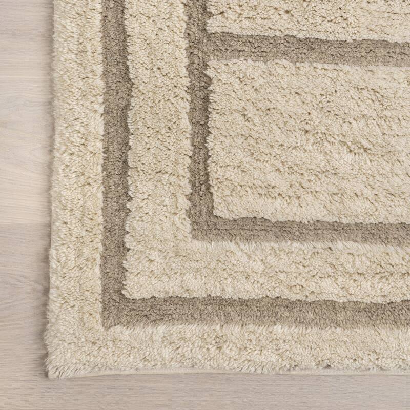 Nuloom Brynne Geometric Blocks Wool Machine Washable Area Rug