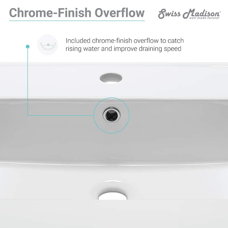Swiss Madison Ceramic Vanity Top 24" with Single Faucet Hole