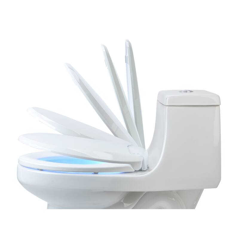 Brondell LumaWarm Heated Elongated White Nightlight Toilet Seat