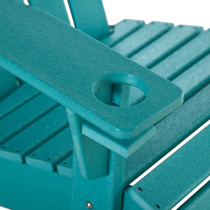 Outdoor HDPE Adirondack Chair with Cup Holder, Fire Pit Chair