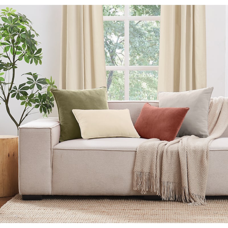 Brooklyn Loom Matte Cotton Velvet Decorative Pillow