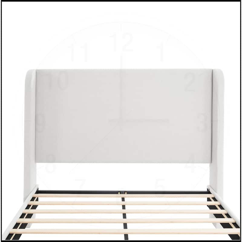 Premium Chenille Minimalist Designs Upholstered Platform Bed