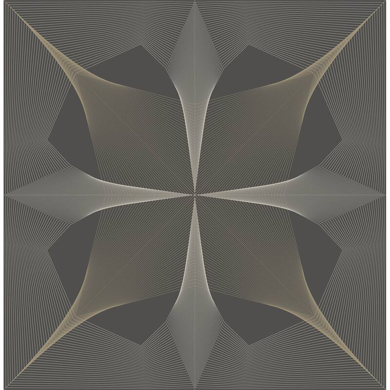 A-Street Prints Radius Dark Brown Geometric Wallpaper