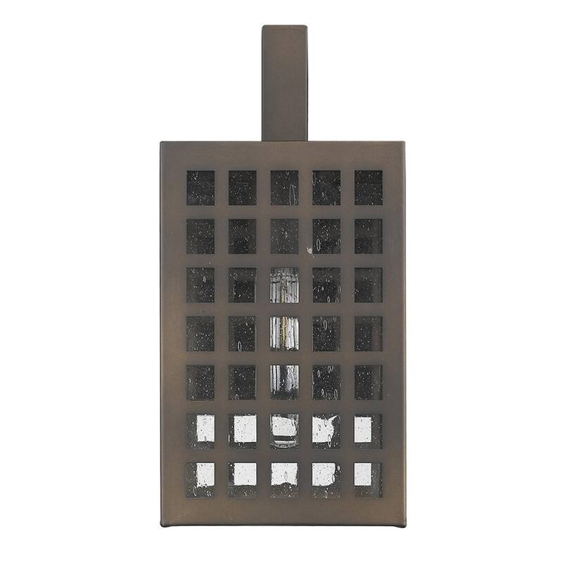 Outdoor Wall Flush Mount 1-Light with Glass Shade and Steel Wet Rated Fixture LED A19 Compatible - 10.75" H x 5" W x 7" D
