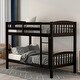 preview thumbnail 2 of 23, Modern Concise Design Versatile Twin Over Twin Bunk Bed,Solid Pine Wood Frame and Guardrails,Full-Length Guardrail