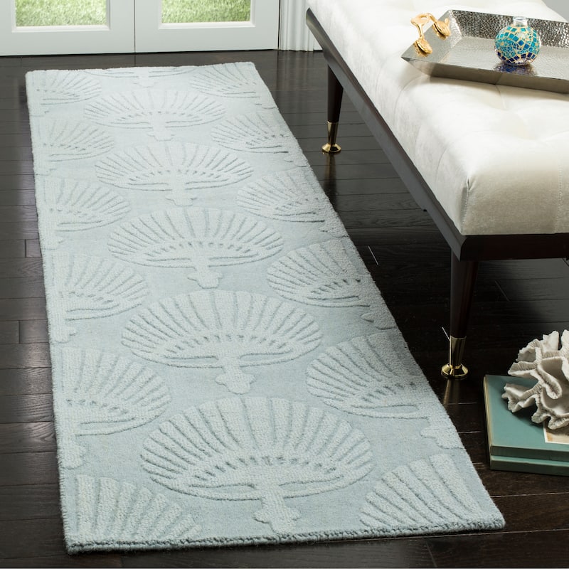 SAFAVIEH Handmade Impressions Hinnerike Modern Wool Rug - 2'3" x 8' Runner - Grey