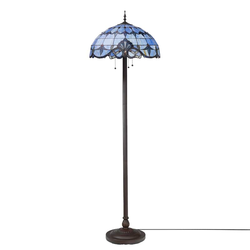 River of Goods Allistar Stained Glass and Resin 3-light 64-inch High Downlight Floor Lamp - 20"L x 20"W x 64"H