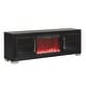 preview thumbnail 6 of 16, Furniture of America Fionna Modern Black Electric Fireplace TV Stand with LED and Shelves