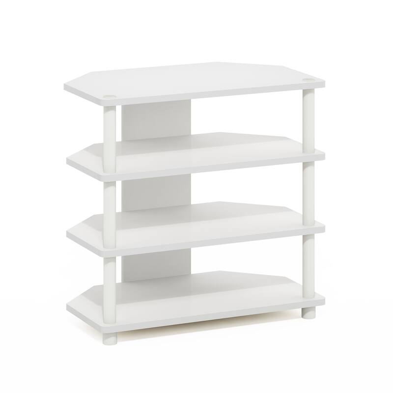 Furinno Econ Easy Assembly 4-Tier Petite TV Stand - Whitte
