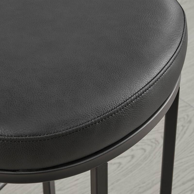 Spruce & Spring Modern Curved Upholstered Bar Stool with Metal Frame