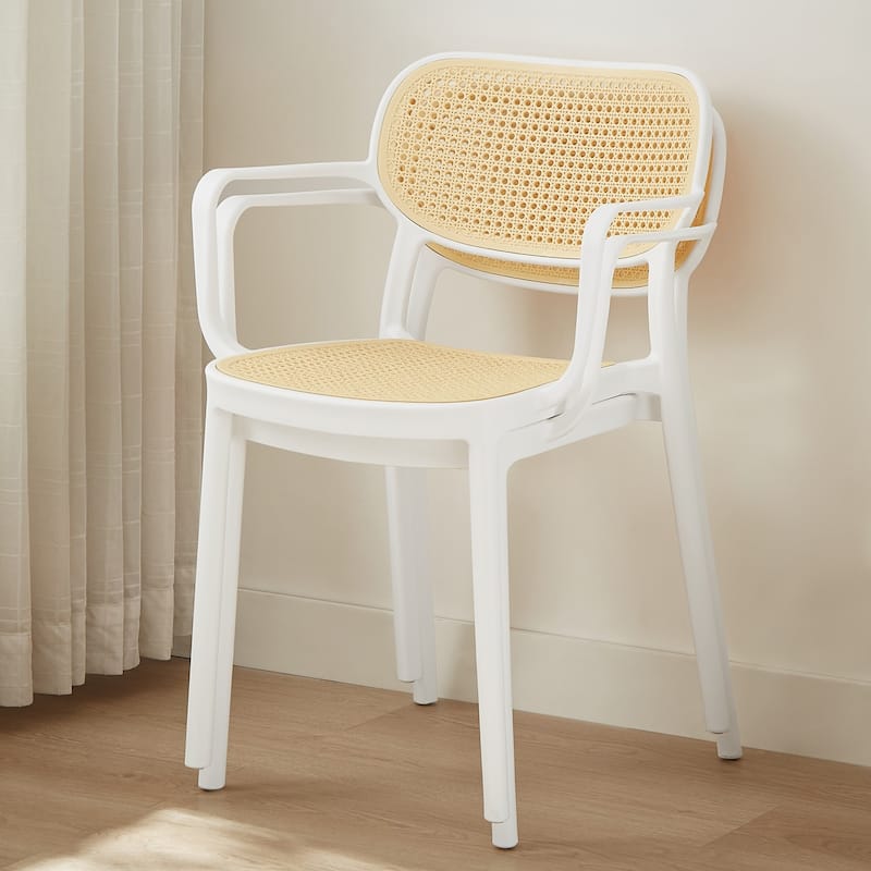 Art Leon Set of 2 Modern Stackable Indoor or Outdoor Dining Chair