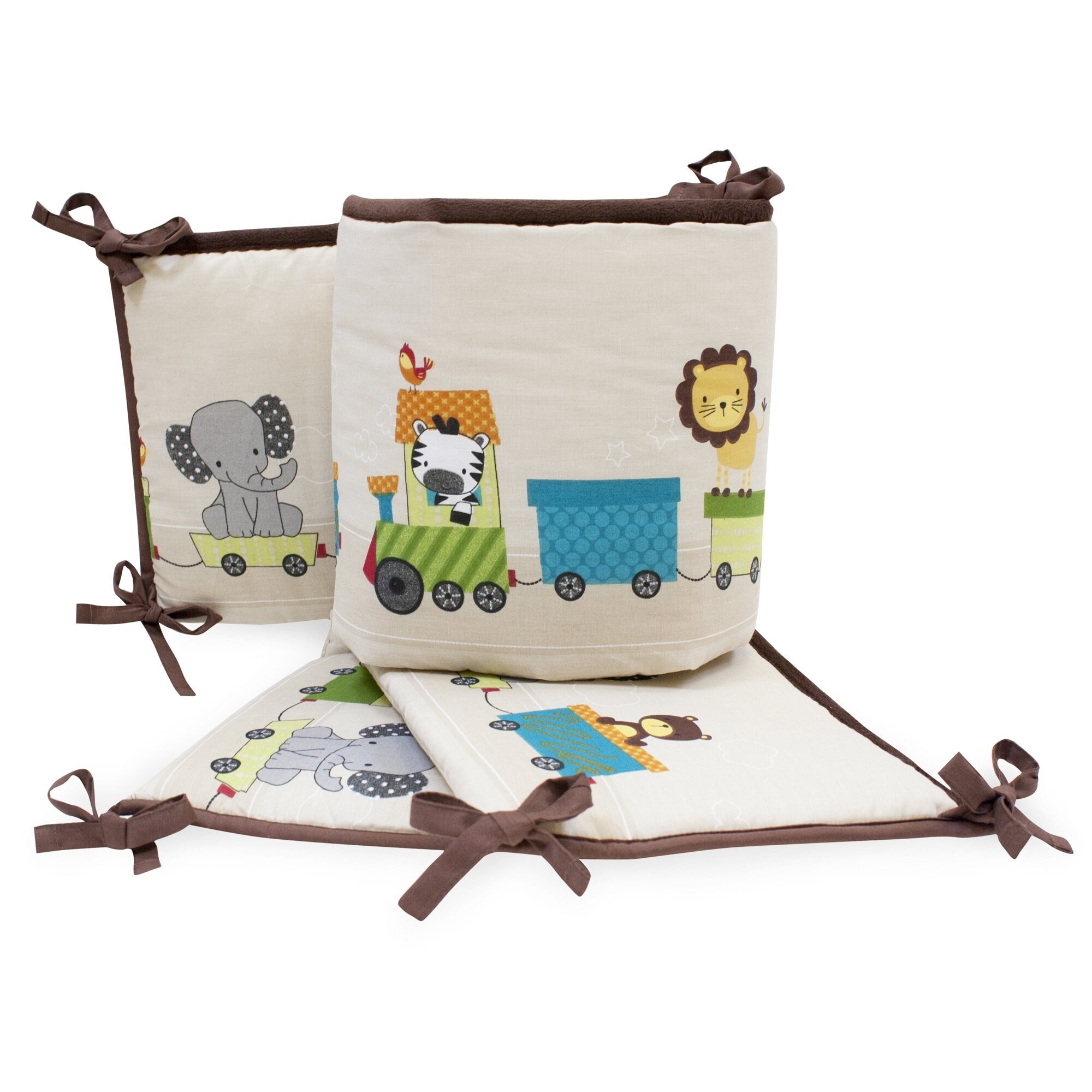 beige crib bumper