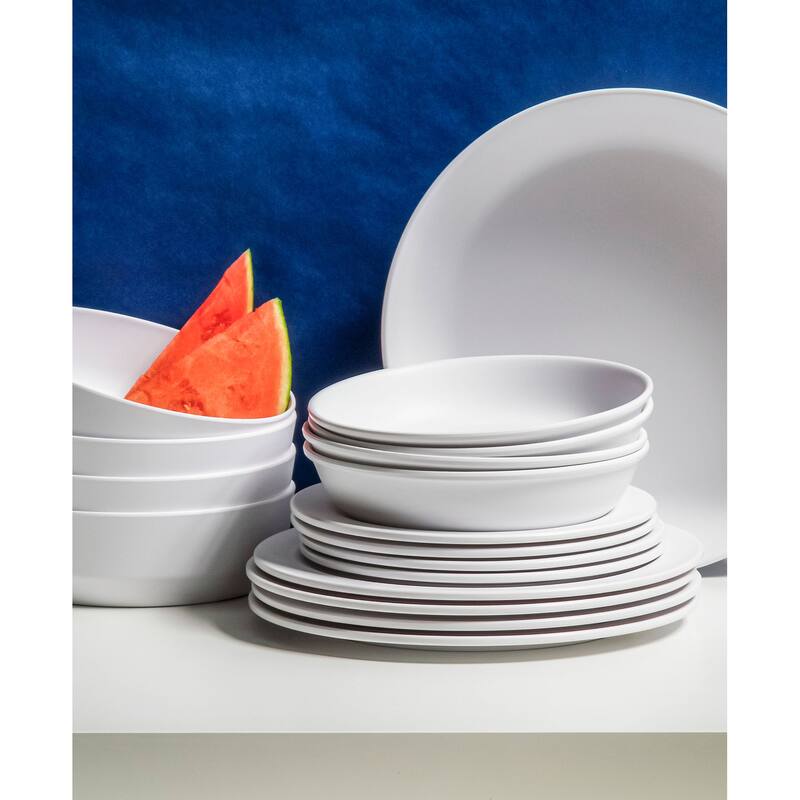 Abode Homewares by TarHong Edge Matte White Low Bowl, 8.5"/29.5 oz. Set of 6