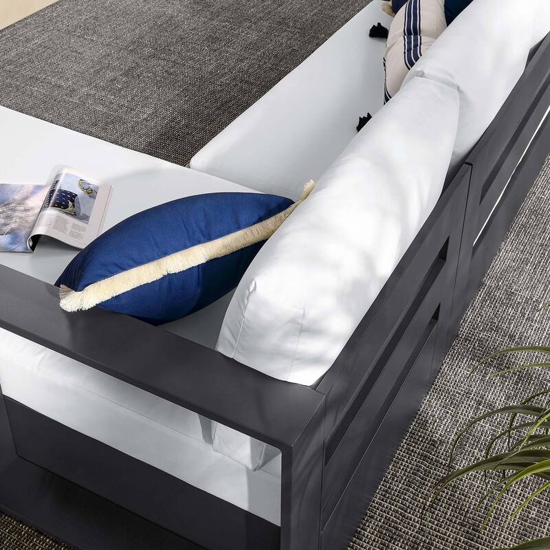 Tahoe Patio Aluminum 2-Piece Right-Facing Chaise Sectional Sofa Set