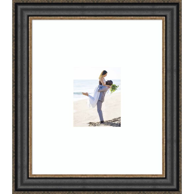 Thomas Black Bronze Framed Picture Frame, Photo Frame - 22x26 Matted White 8x10
