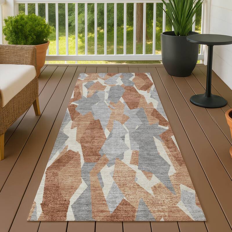 Machine Washable Indoor/ Outdoor Contemporary Dylan Chantille Rug - Paprika - 2'3" x 7'6"