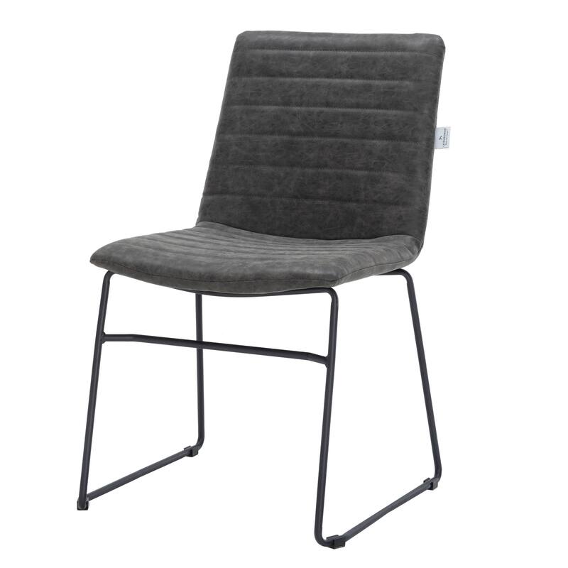 Zylar Modern Leather Guest Chair with Lumbar Support, Stainless Steel Base, High-Density Foam, Floor Protectors, 300 lb Capacity