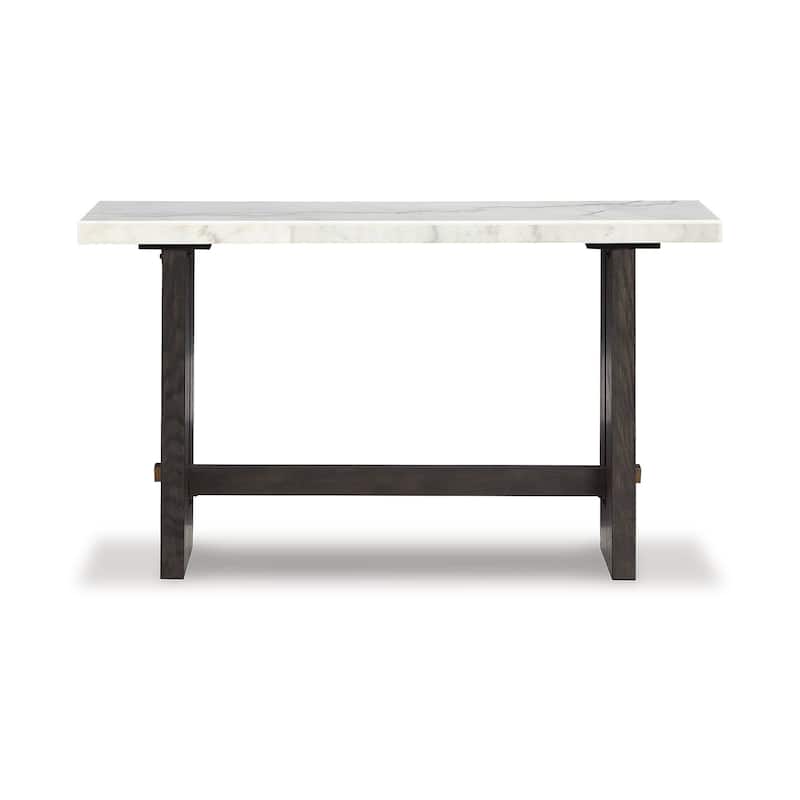 Signature Design by Ashley Burkhaus White / Dark Brown Sofa Table - 52"W x 16"D x 30"H