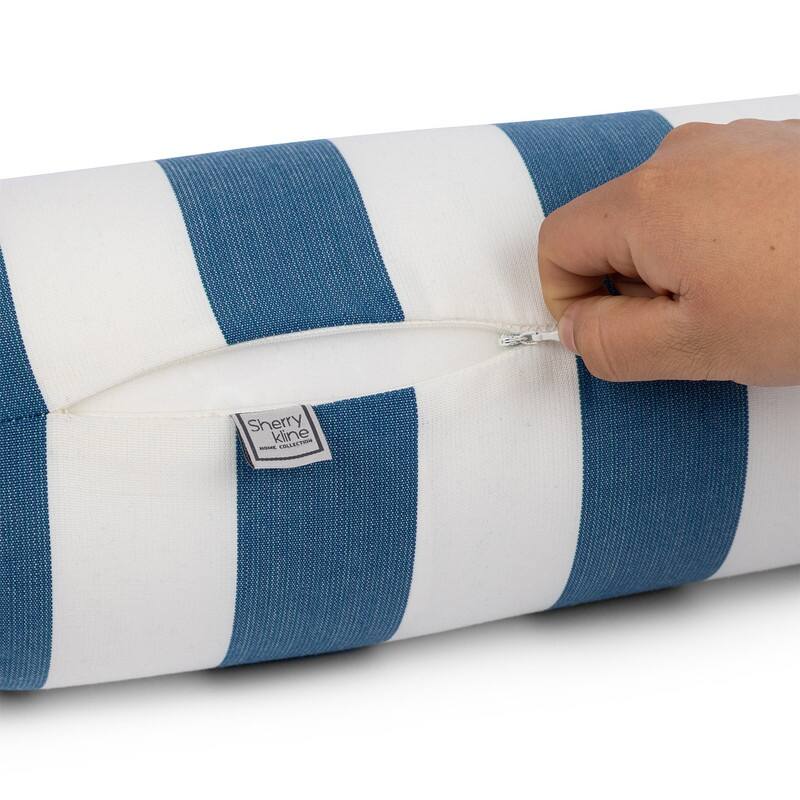Sherry Kline Indoor/Outdoor Cabana Stripe Set of 2 Neckroll Bolster - N/A
