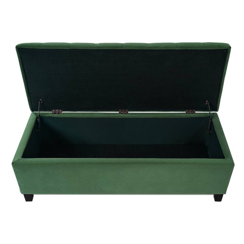 Upholstered Storage Ottoman Bench for Bedroom, Entryway & Foot Rest