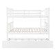 preview thumbnail 11 of 11, Full over Full Bunk Bed with Twin Size Trundle and Ladder, White