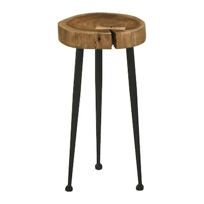 Humboldt Natural and Black Round Top Side Table