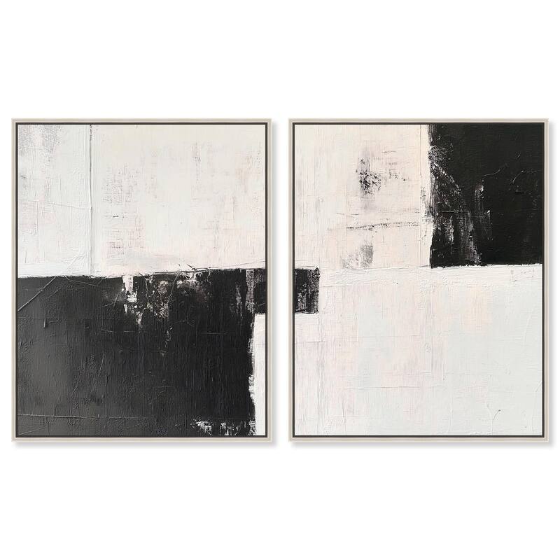 Shattered Symmetry II Canvas Set of 2 by Art Remedy - 24" x 30" - Silver