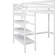 preview thumbnail 34 of 32, Full Size Loft Bed with Built-in Storage Staircase and Hanger, Grey