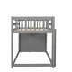 preview thumbnail 6 of 7, Gray Pine Wood Bunk Bed with 4 Drawers, 3 Shelves, and Built-in Ladder