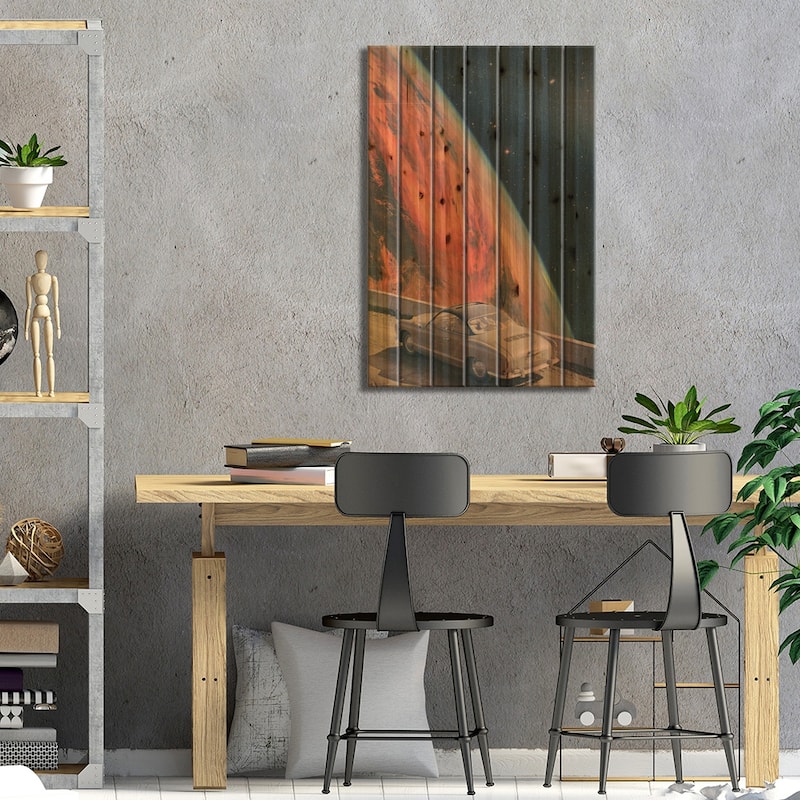 Road Trip Print On Wood by Andreas Lie - Multi-Color